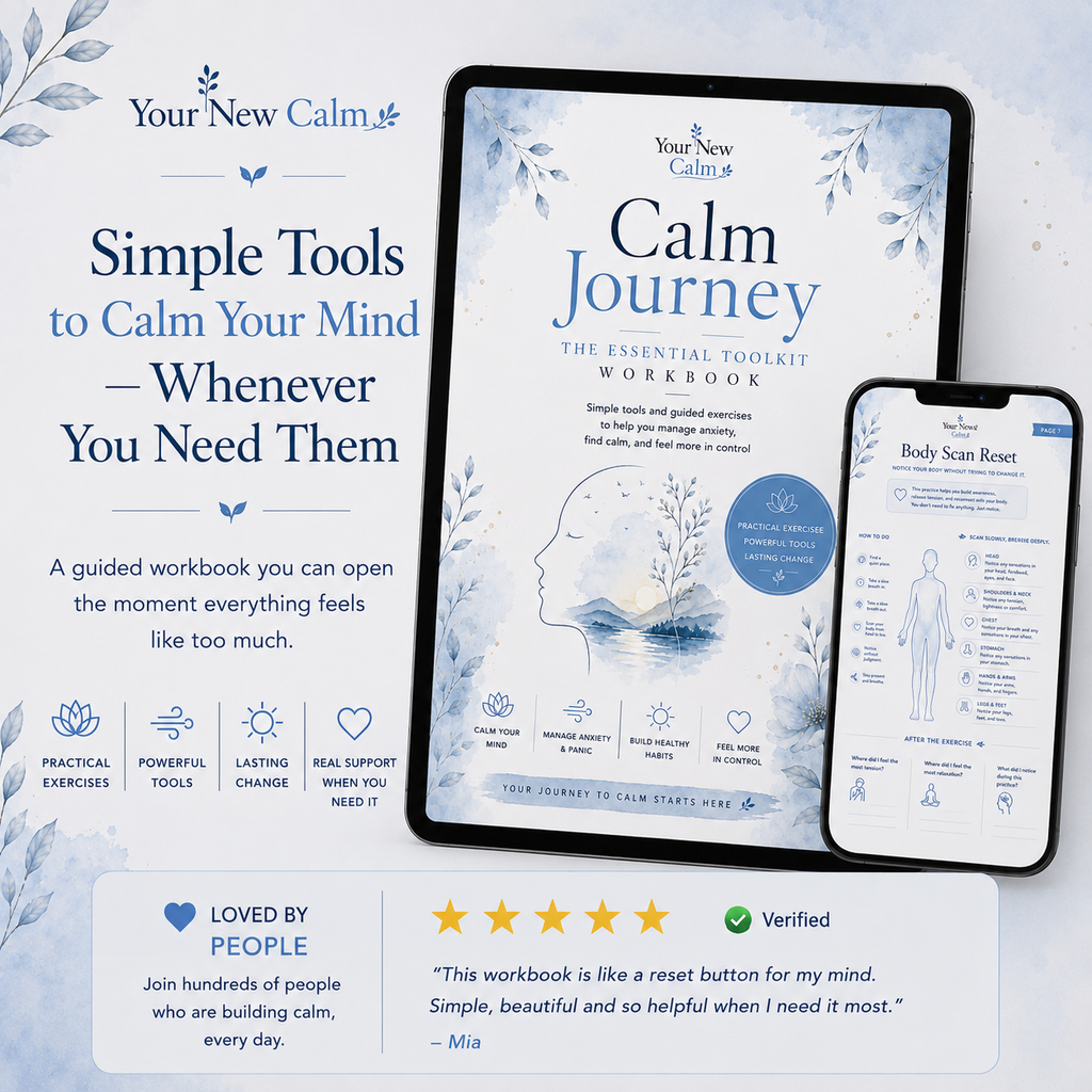 Calm Journey: Anxiety & Overthinking Workbook (Printable & Digital PDF)